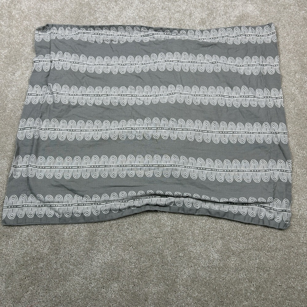 Nate Berkus Gray White Abstract Pattern 100% Cotton Pair Standard Pillow Shams 2